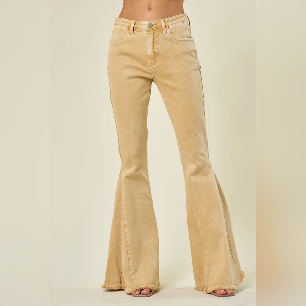 Women's Tan Flared Jeans